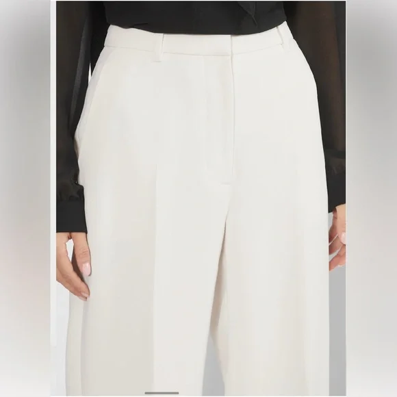 NWT Aritzia Wilfred Evelyn Pant in White Size 6 High Rise Wide Leg Pants